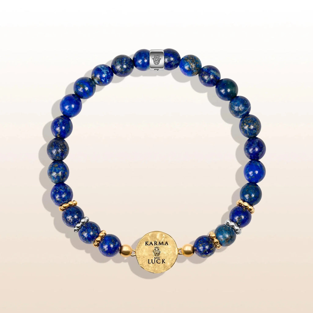 Illuminating Energy - Lapis Moon Charm Bracelet - Che Cose Belle