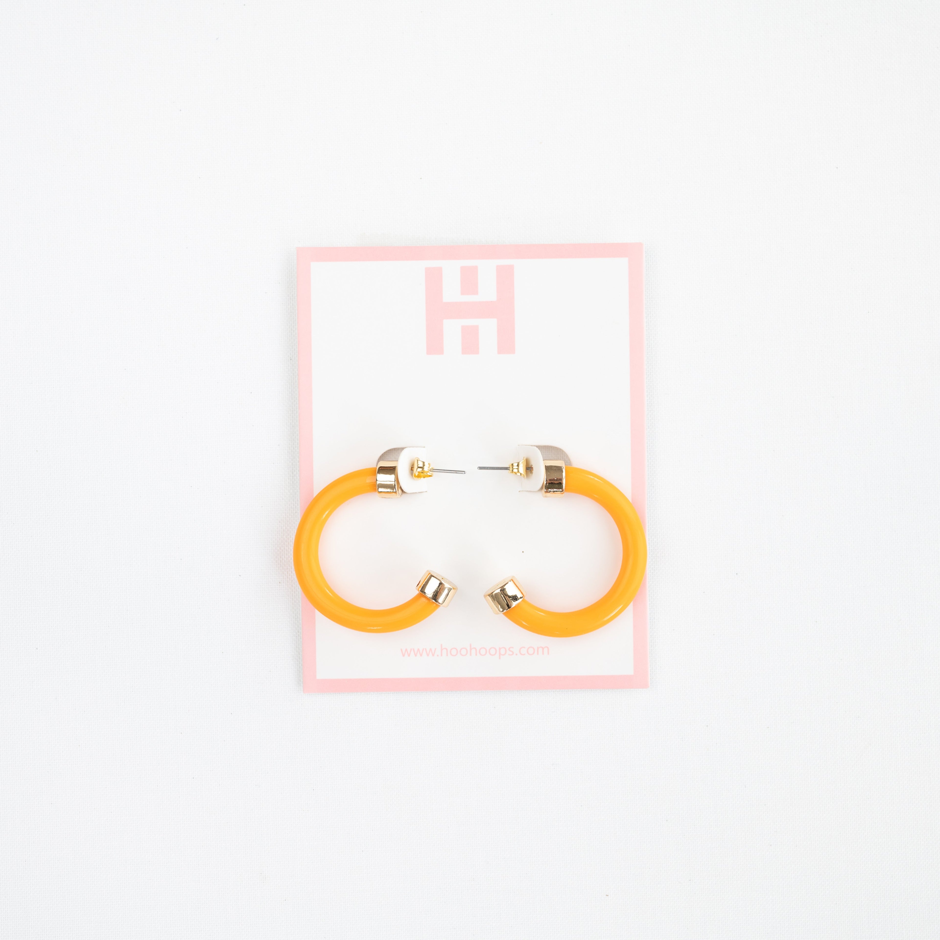 Bright Orange Mini Hoop Earrings
