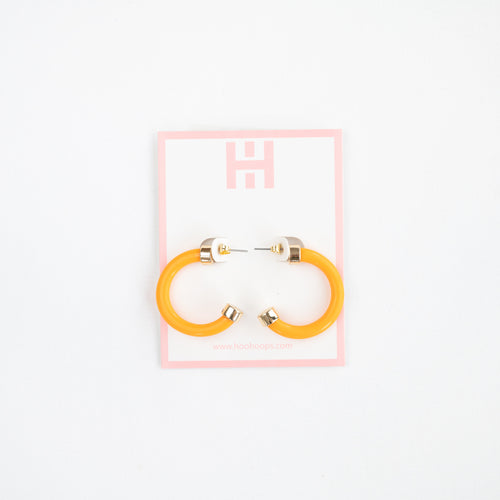 Bright Orange Mini Hoop Earrings
