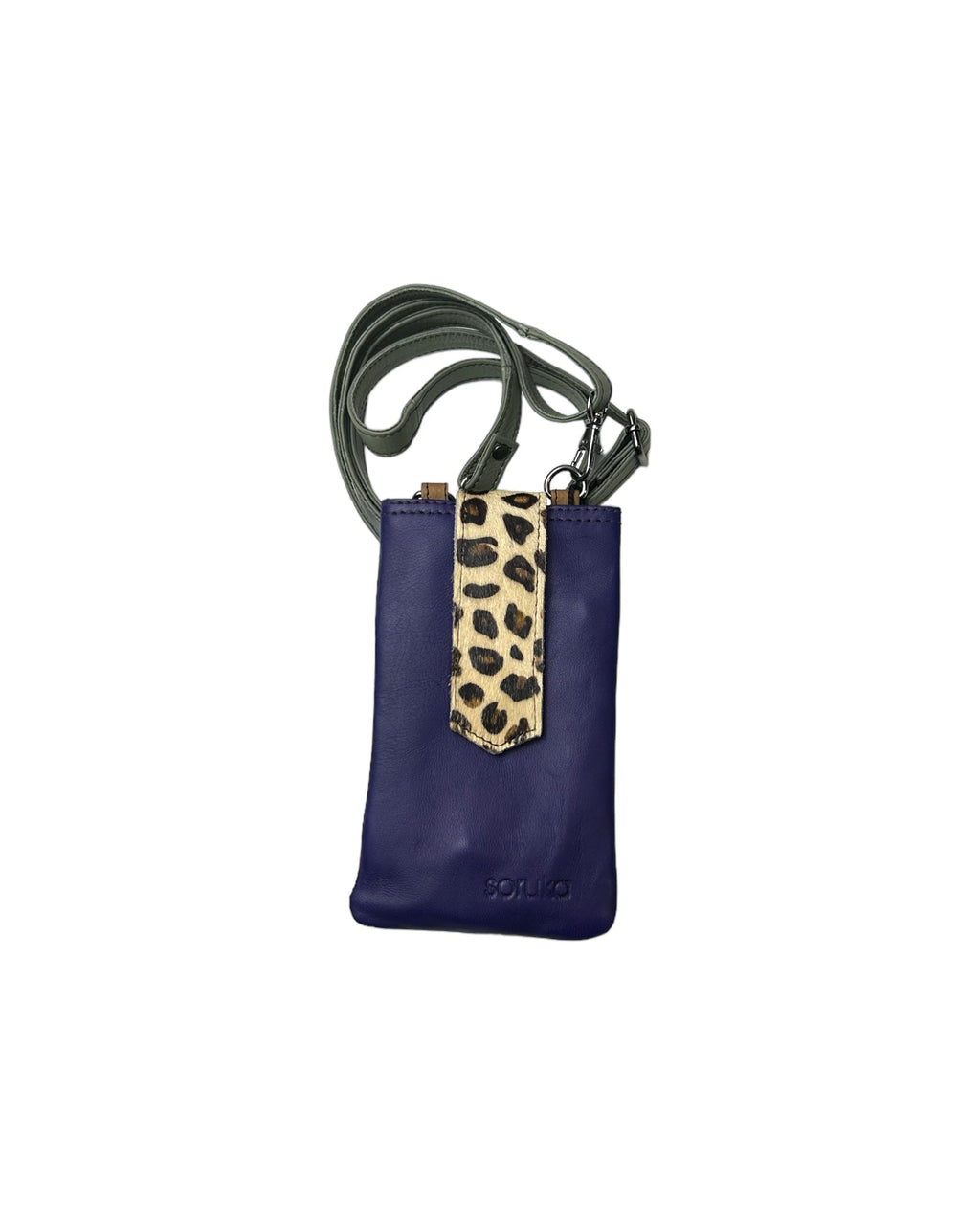ZOE Leather Phone Crossbody with Print