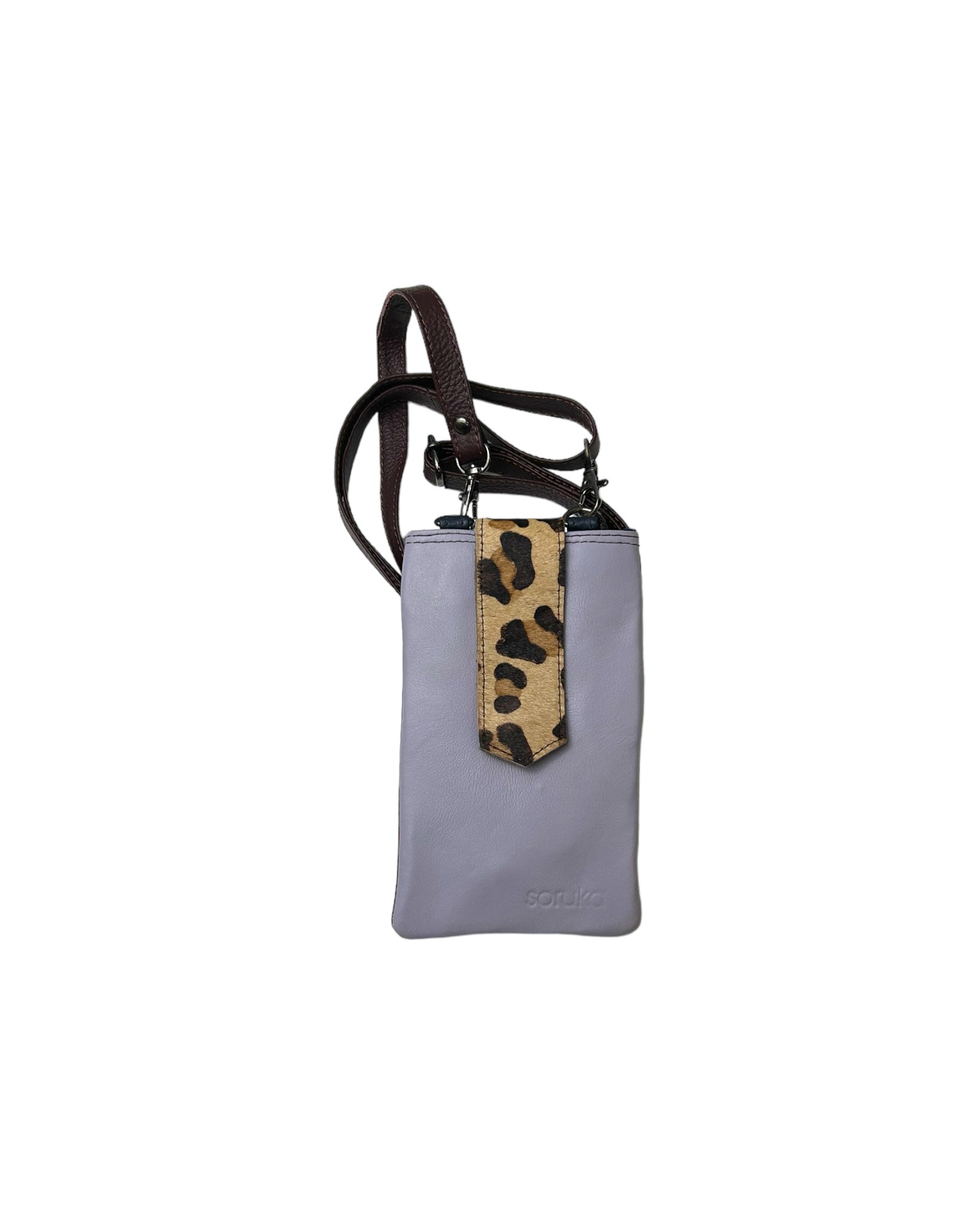 ZOE Leather Phone Crossbody with Print