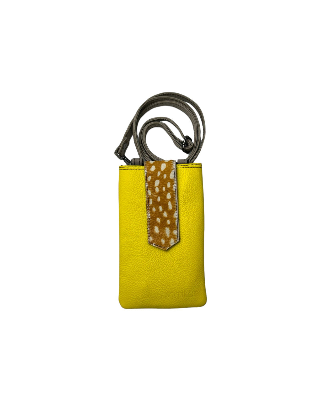 ZOE Leather Phone Crossbody with Print