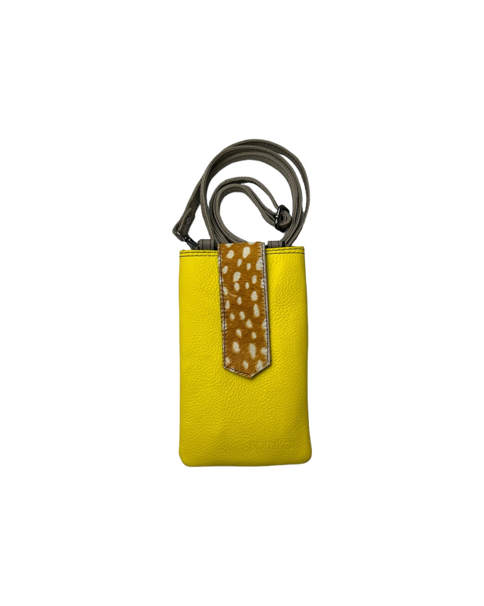ZOE Leather Phone Crossbody with Print