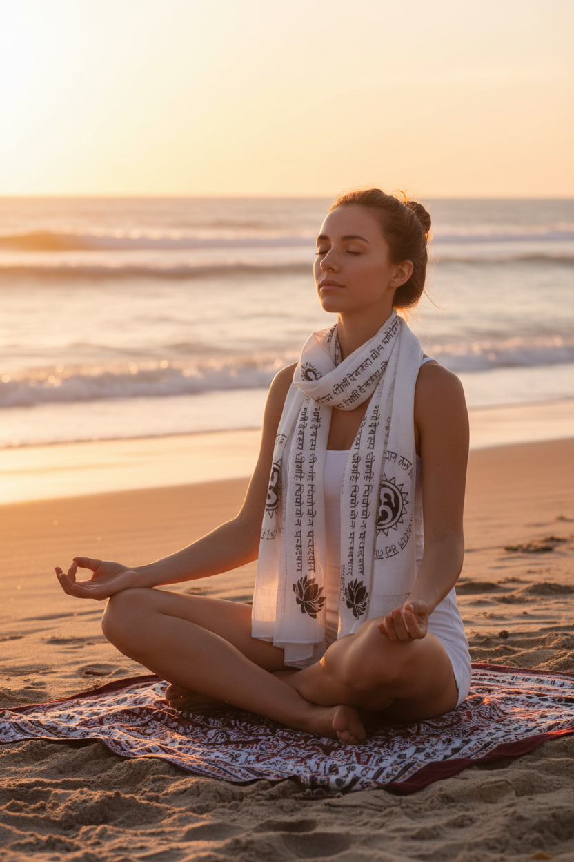 OMSutra Gayatri Mantra Prayer Shawl