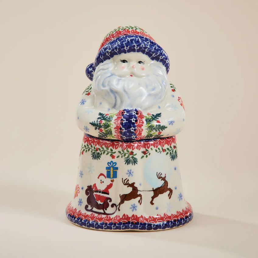 Imported Polish Pottery Santa Cookie Jar - Che Cose Belle