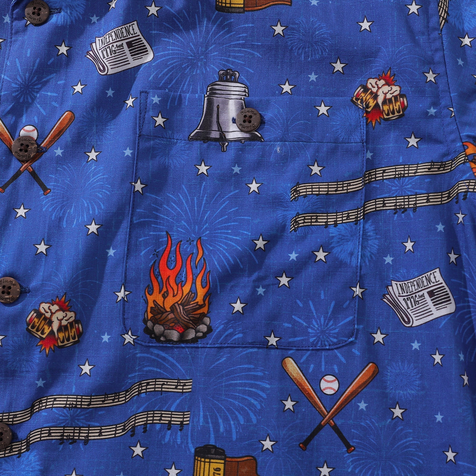 Independence Day Hawaiian Shirt For Men Celebrating Freedom Shirt Camp Collar 100% Cotton - Che Cose Belle
