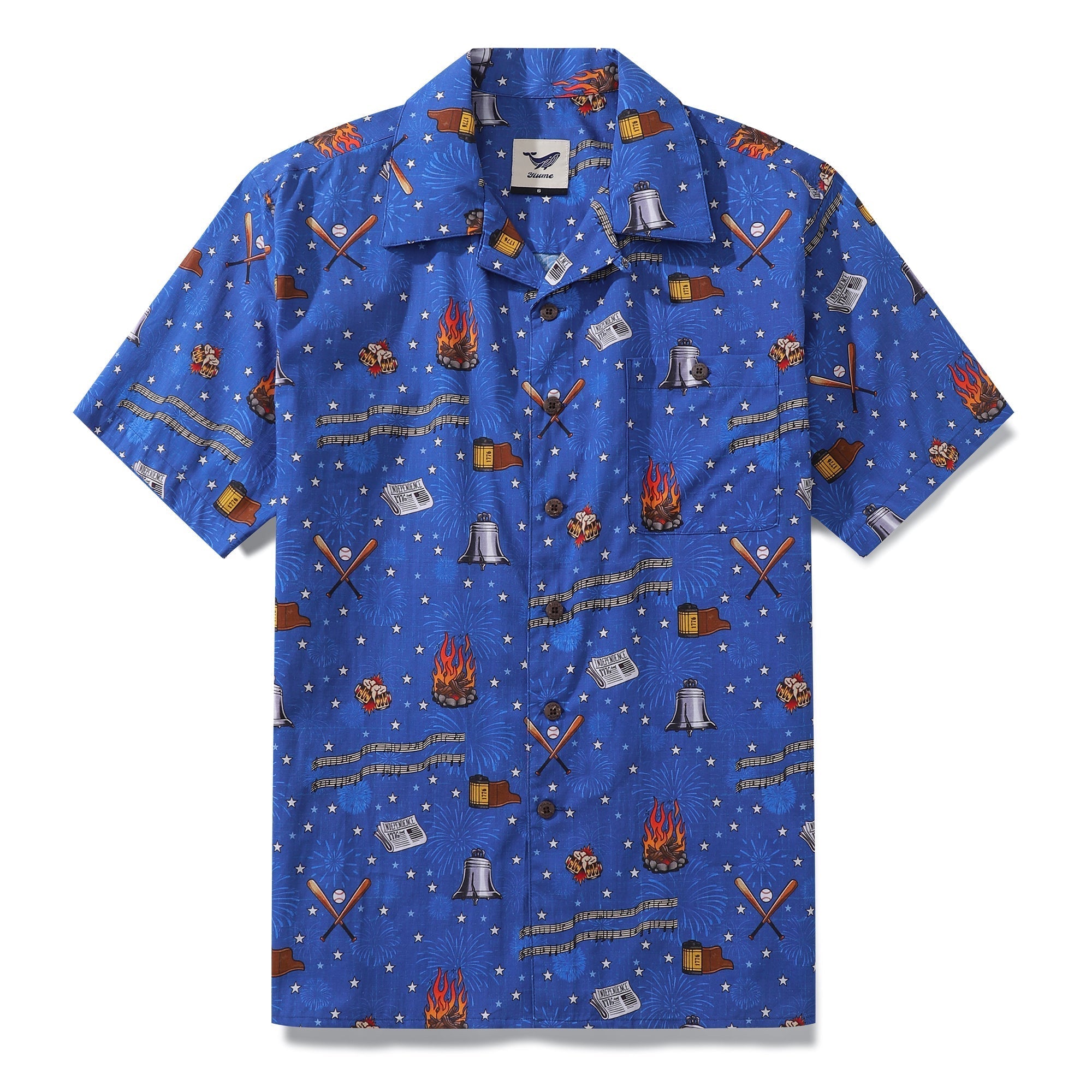 Independence Day Hawaiian Shirt For Men Celebrating Freedom Shirt Camp Collar 100% Cotton - Che Cose Belle