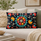 Indigo Artisan Aari Pillow | Cotton Fabric | 24x14" - Che Cose Belle