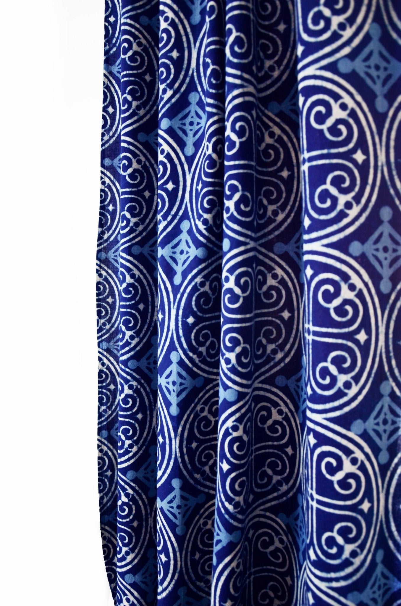 Indigo Cotton Curtain, Eco-Friendly Window Panel - Greece - Che Cose Belle