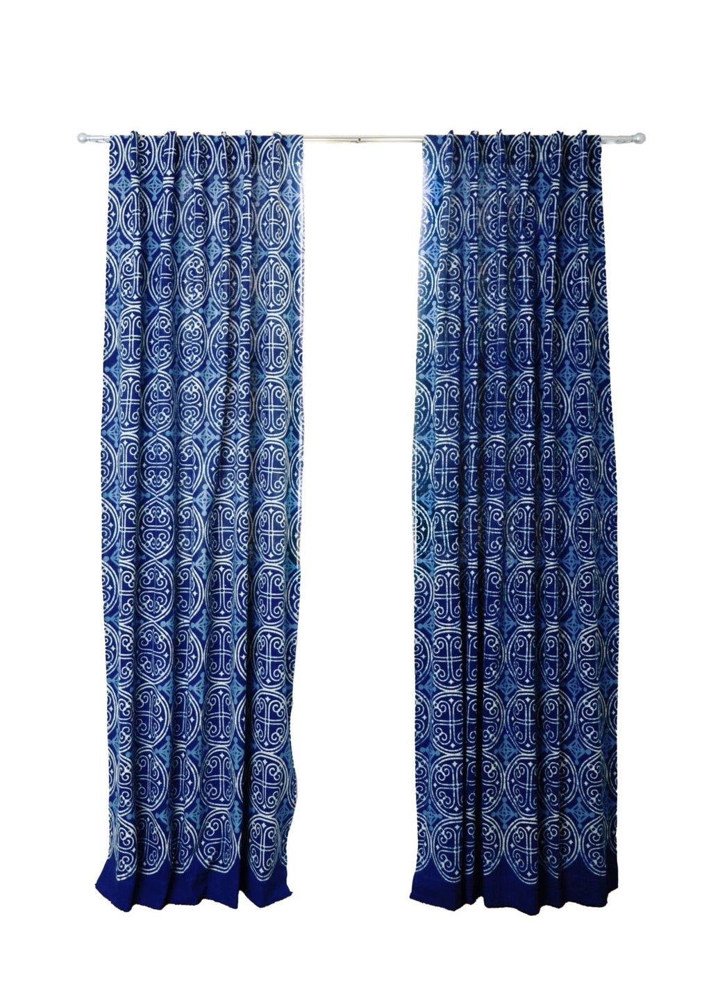 Indigo Cotton Curtain, Eco-Friendly Window Panel - Greece - Che Cose Belle