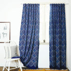 Indigo Cotton Curtain, Eco - Friendly Window Panel - Greece - Che Cose Belle