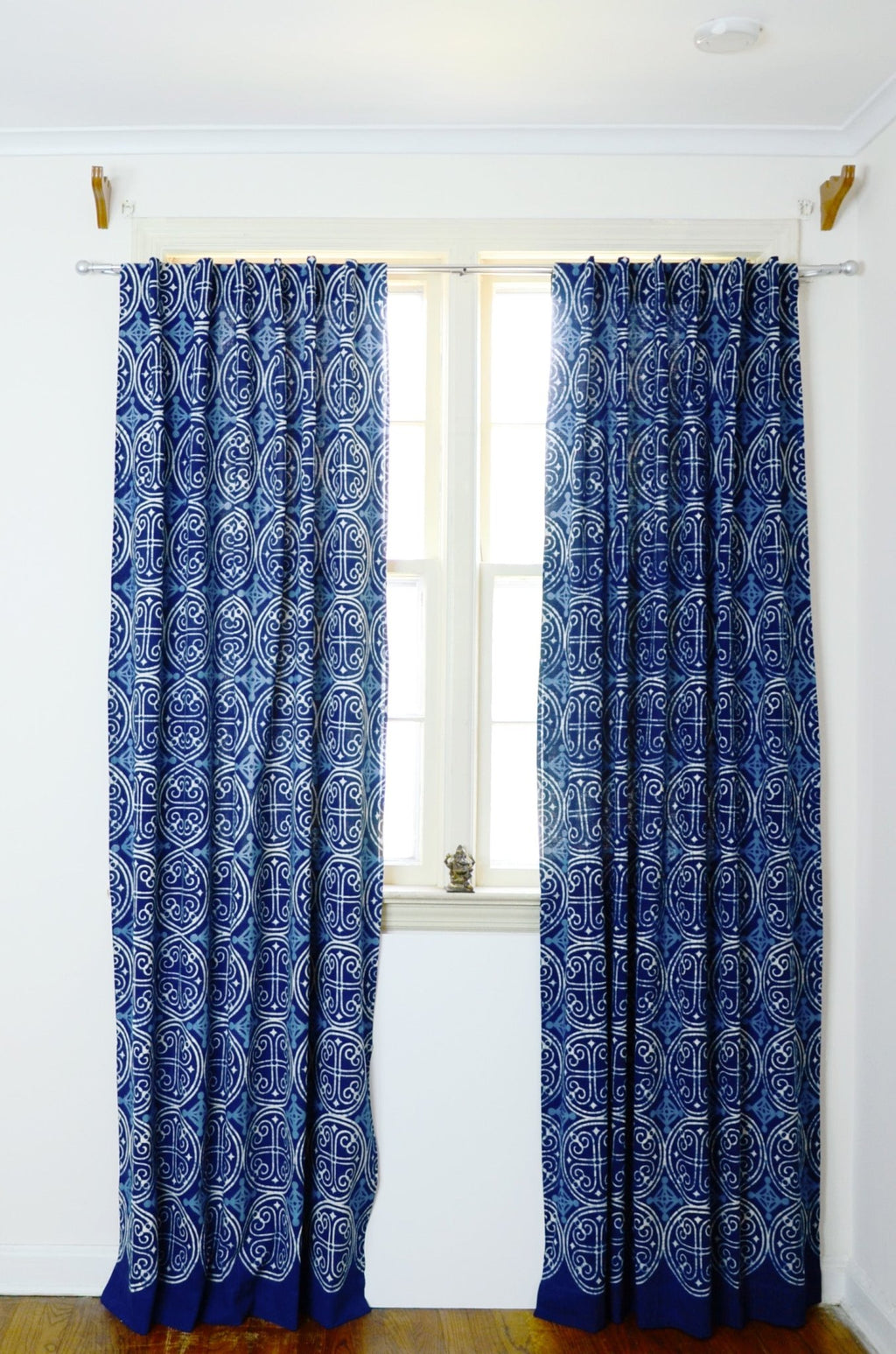 Indigo Cotton Curtain, Eco-Friendly Window Panel - Greece - Che Cose Belle