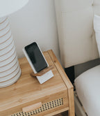 Indukala Moon Phase Phone Stand for Desk - Wood, Marble, Brass - Che Cose Belle
