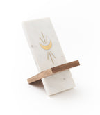 Indukala Moon Phase Phone Stand for Desk - Wood, Marble, Brass - Che Cose Belle