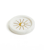 Indukala Round Moon Incense Holder - White Carved Marble - Che Cose Belle