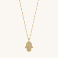 Inspired Action Gold Evil Eye & Hamsa Hand Necklace - Che Cose Belle