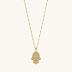 Inspired Action Gold Evil Eye & Hamsa Hand Necklace - Che Cose Belle