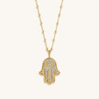 Inspired Action Gold Evil Eye & Hamsa Hand Necklace - Che Cose Belle