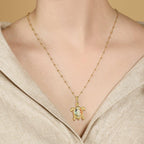 Intuitive Wisdom - Multi Symbol Chakra Turtle Necklace - Che Cose Belle