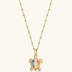 Intuitive Wisdom - Multi Symbol Chakra Turtle Necklace - Che Cose Belle