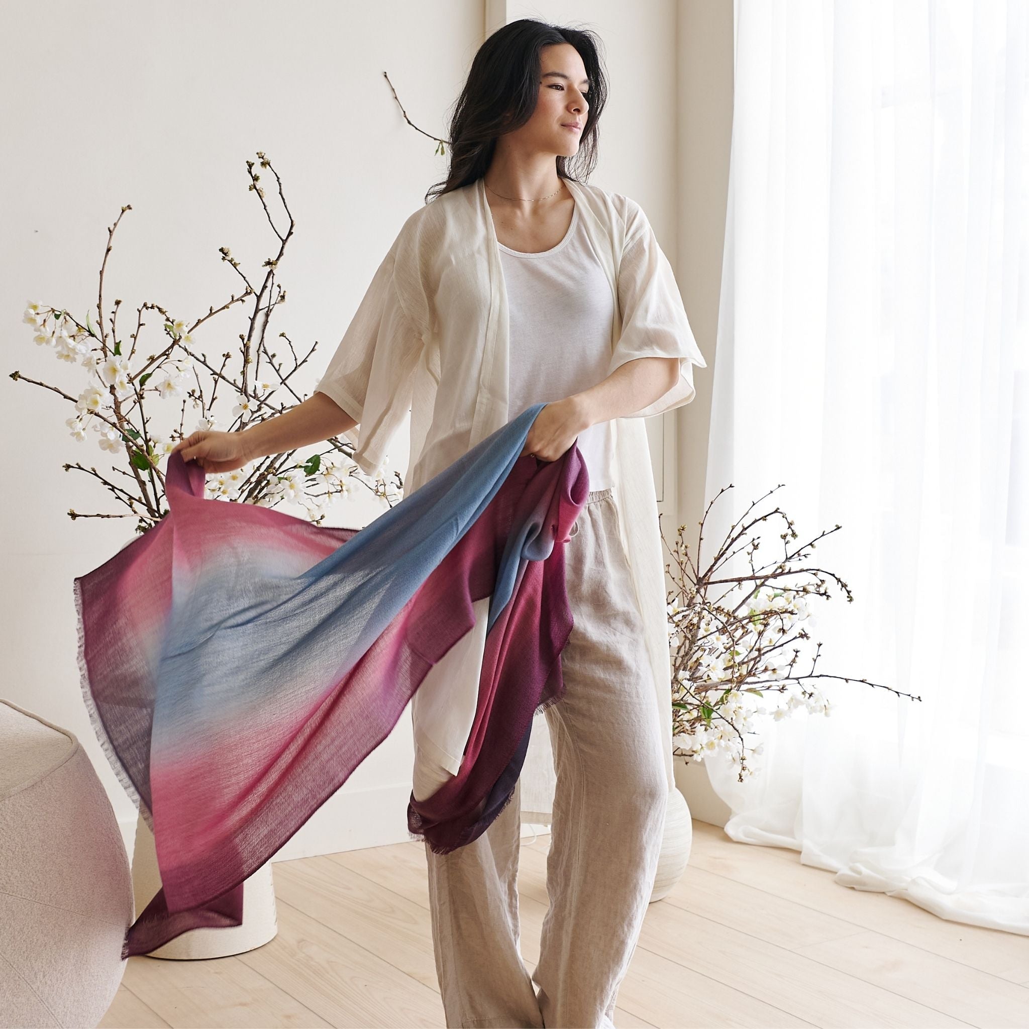 Iris Cashmere Merino Handloom Scarf - Che Cose Belle