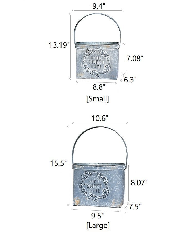 Iron Carry Flower Pot Gray Sweet Home - Che Cose Belle