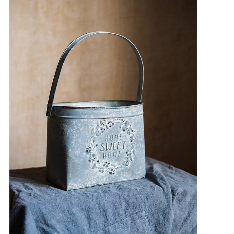 Iron Carry Flower Pot Gray Sweet Home - Che Cose Belle