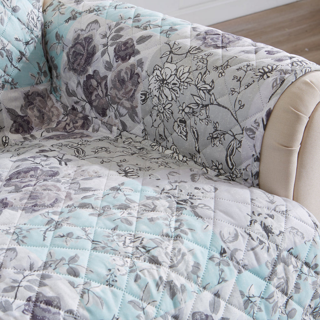Reversible Floral Patchwork Furniture Protector - Maribel Collection