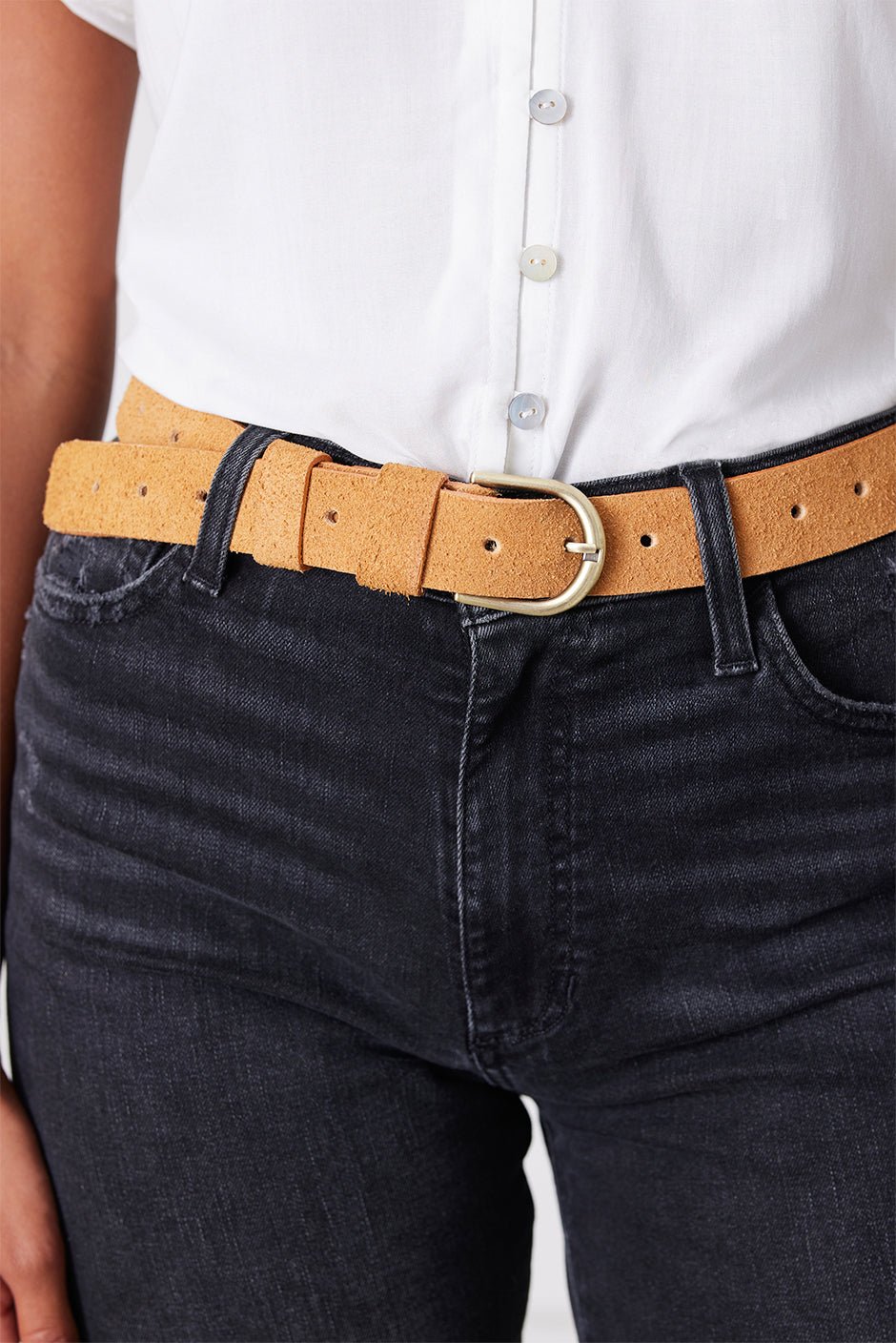 Isabel Belt in Brushed Suede - Che Cose Belle