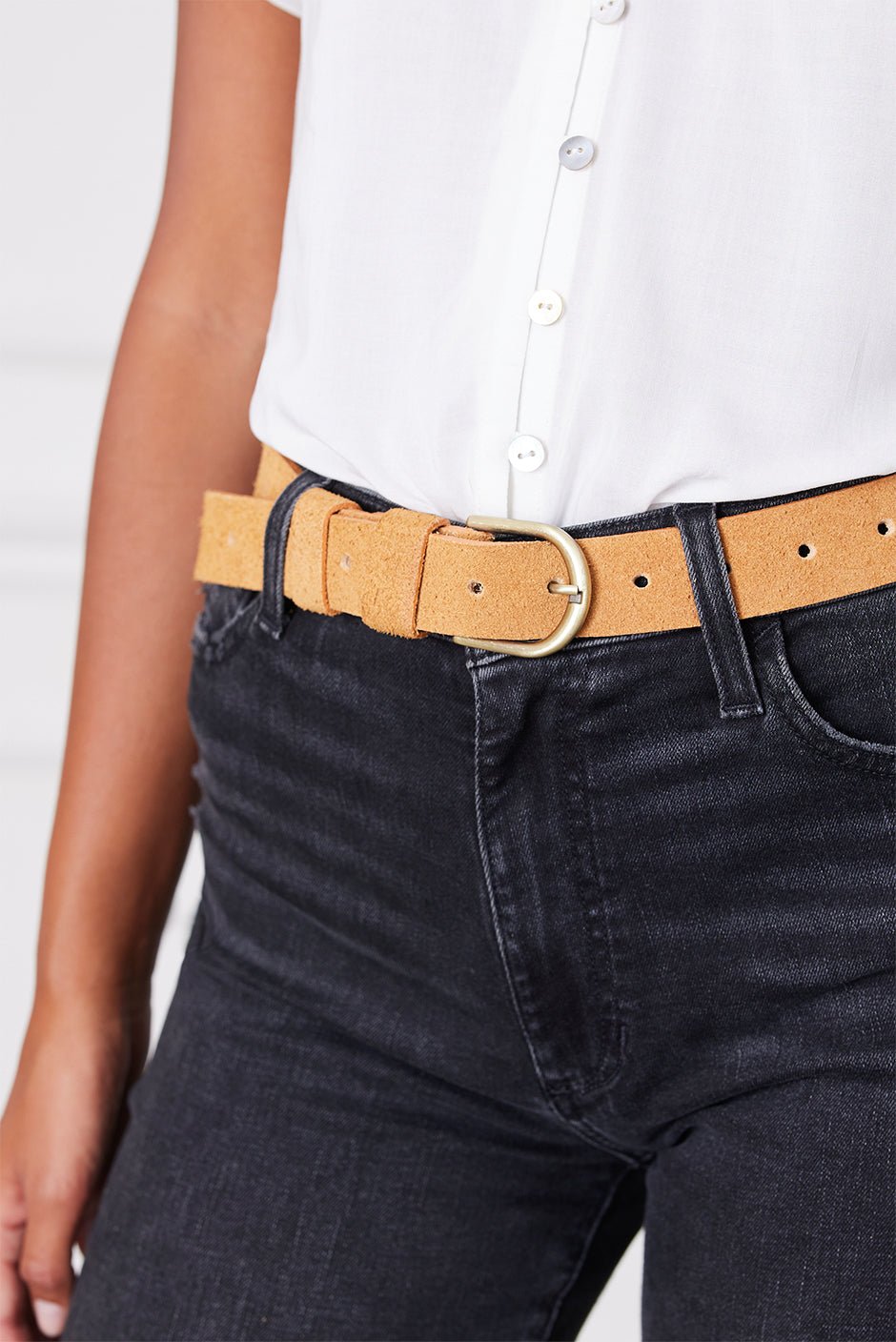 Isabel Belt in Brushed Suede - Che Cose Belle