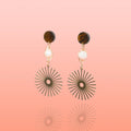 Isela Brown + Pink Jade Sun Burst Earrings - Che Cose Belle