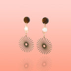 Isela Brown + Pink Jade Sun Burst Earrings - Che Cose Belle