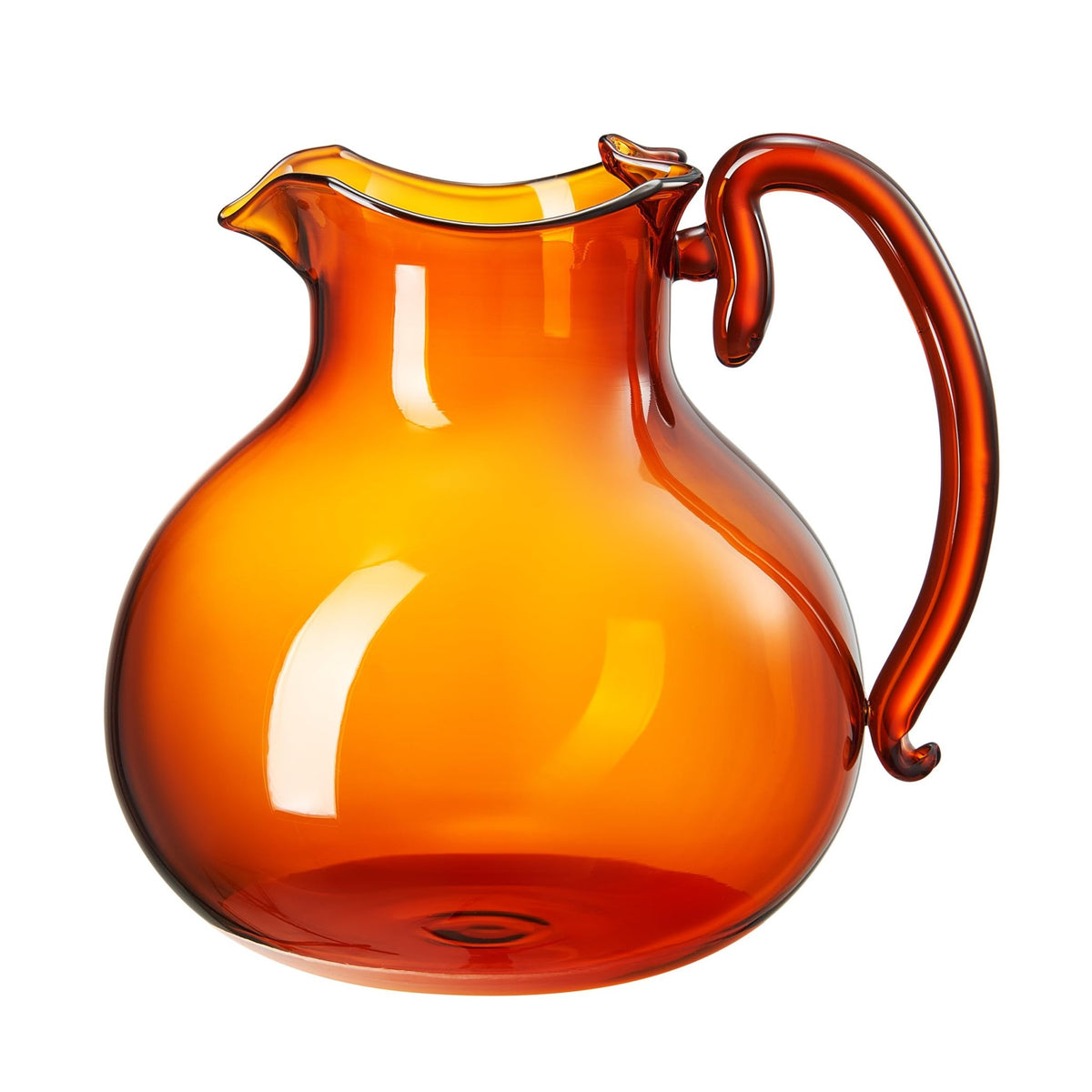Italian Design Amber Glass Jug Mouth-Blown Venetian Pitcher 750ml Handmade Murano - Che Cose Belle
