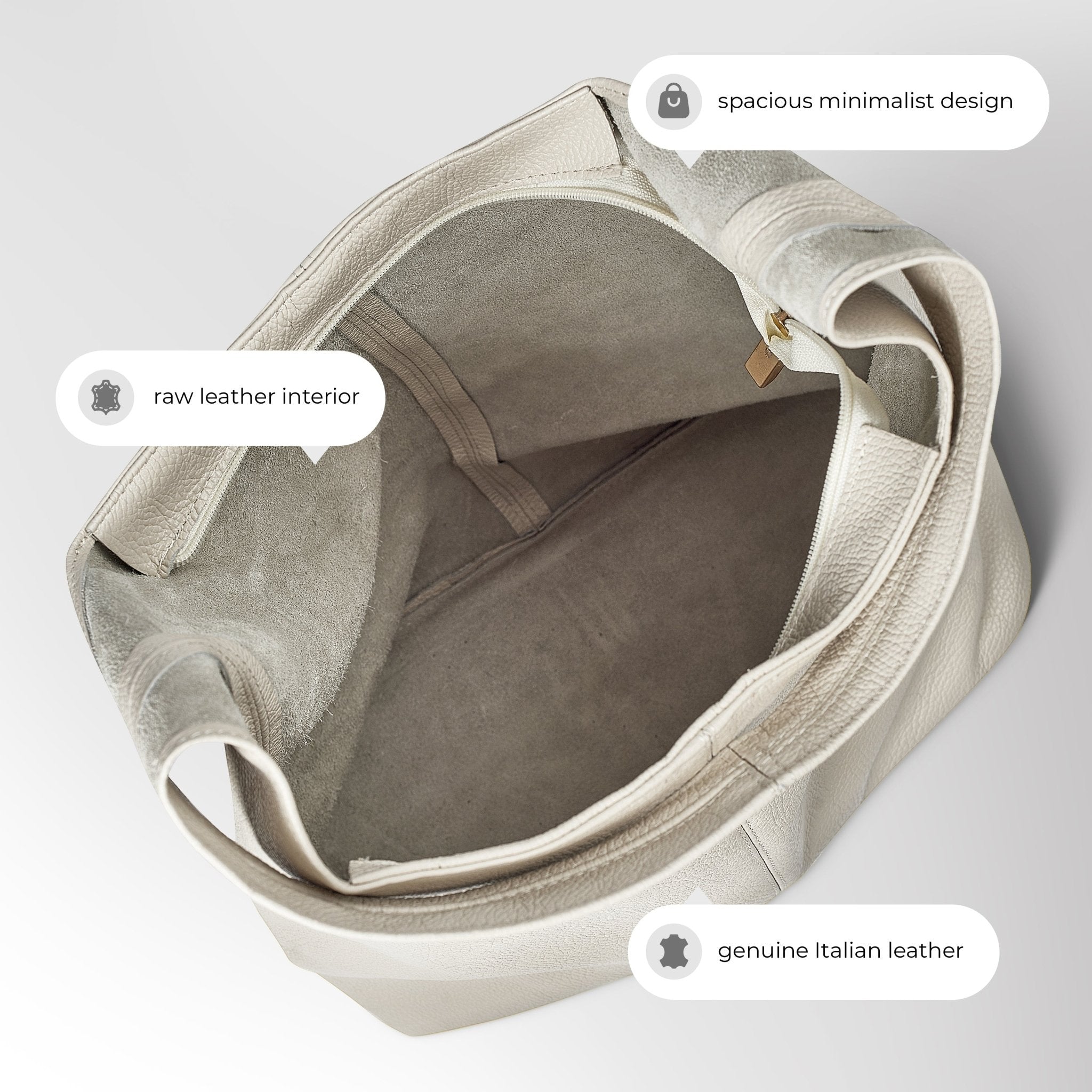 Italian Full-Grain Leather Hobo Bag | Siena - Che Cose Belle