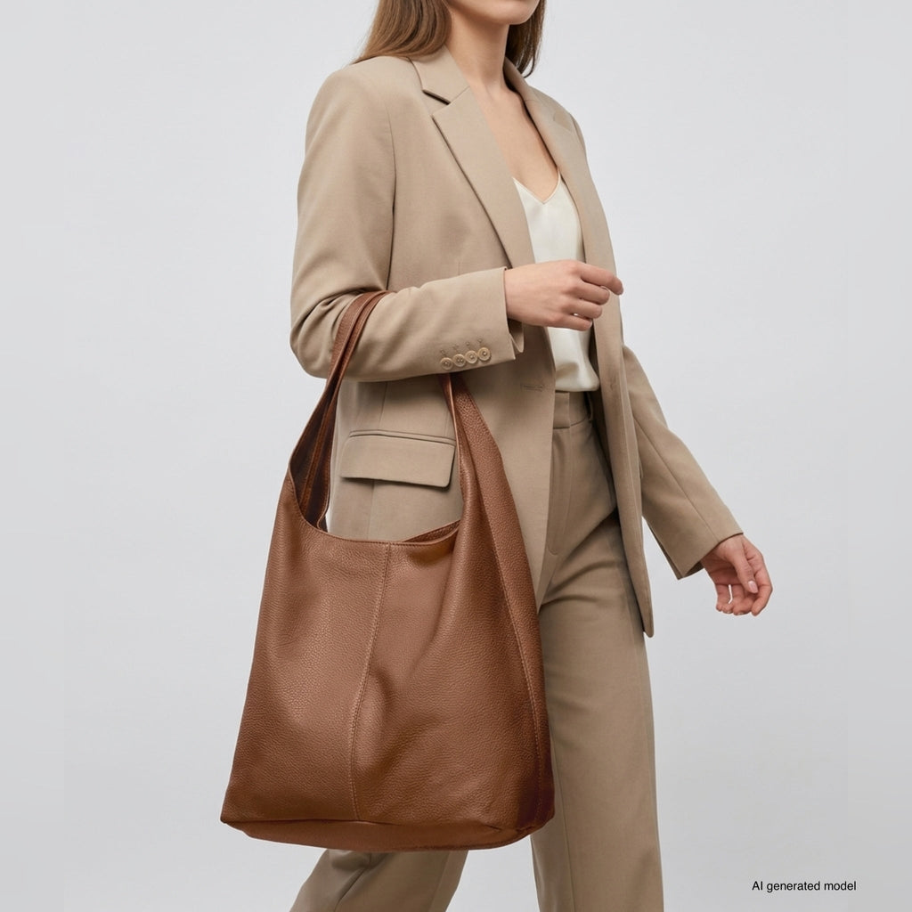 Italian Full-Grain Leather Hobo Bag | Siena - Che Cose Belle