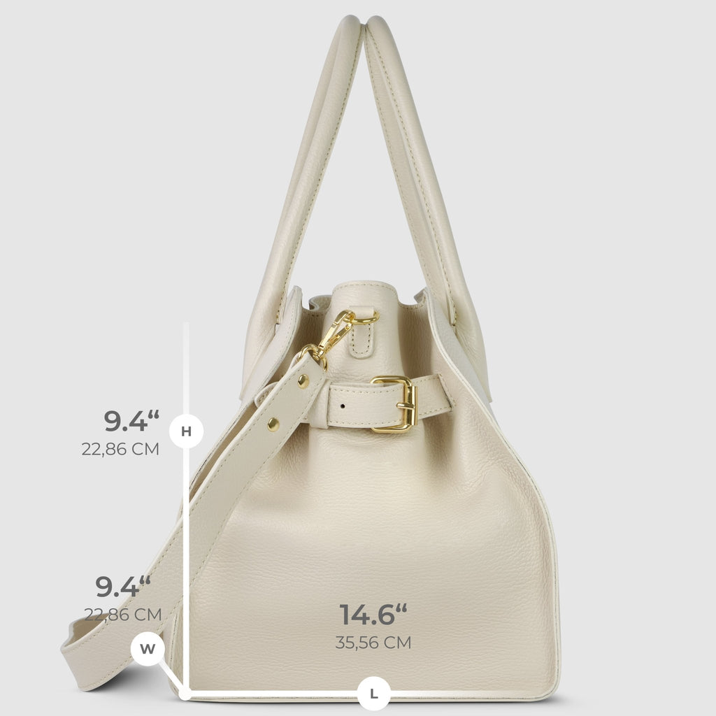 Italian Full-Grain Leather Top-Handle Bag | Asti - Che Cose Belle