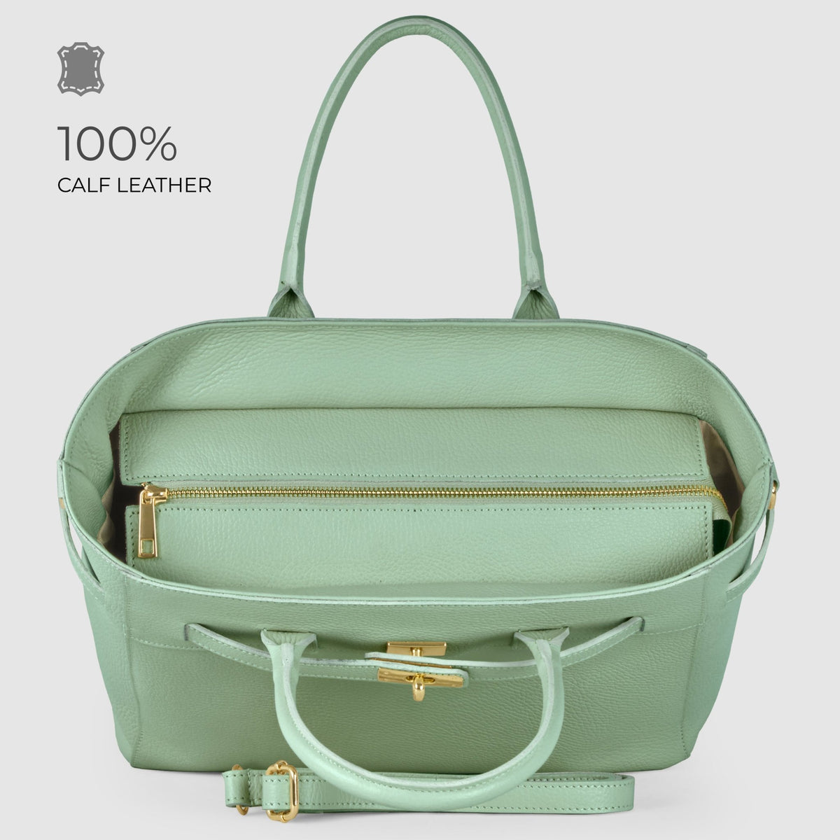 Italian Full-Grain Leather Top-Handle Bag | Cesena - Che Cose Belle