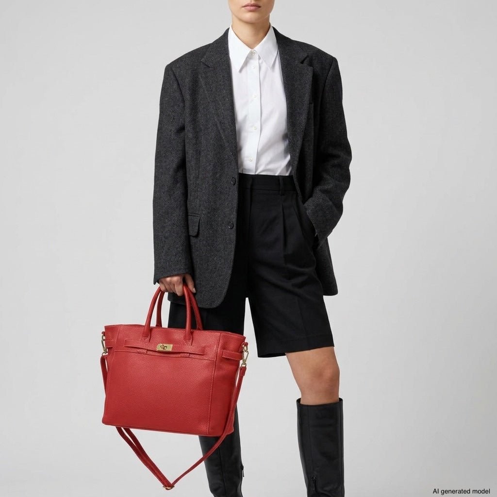 Italian Full-Grain Leather Top-Handle Bag | Cesena - Che Cose Belle