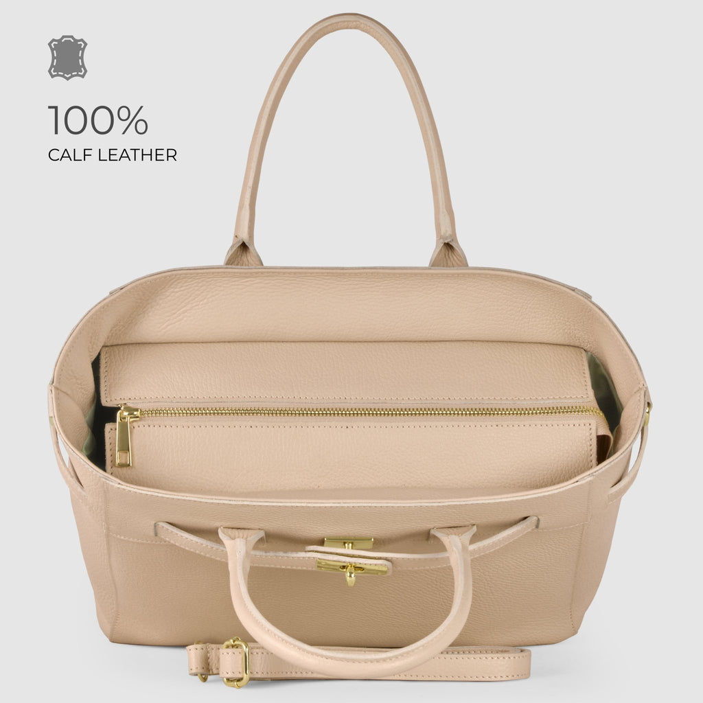 Italian Full-Grain Leather Top-Handle Bag | Cesena - Che Cose Belle