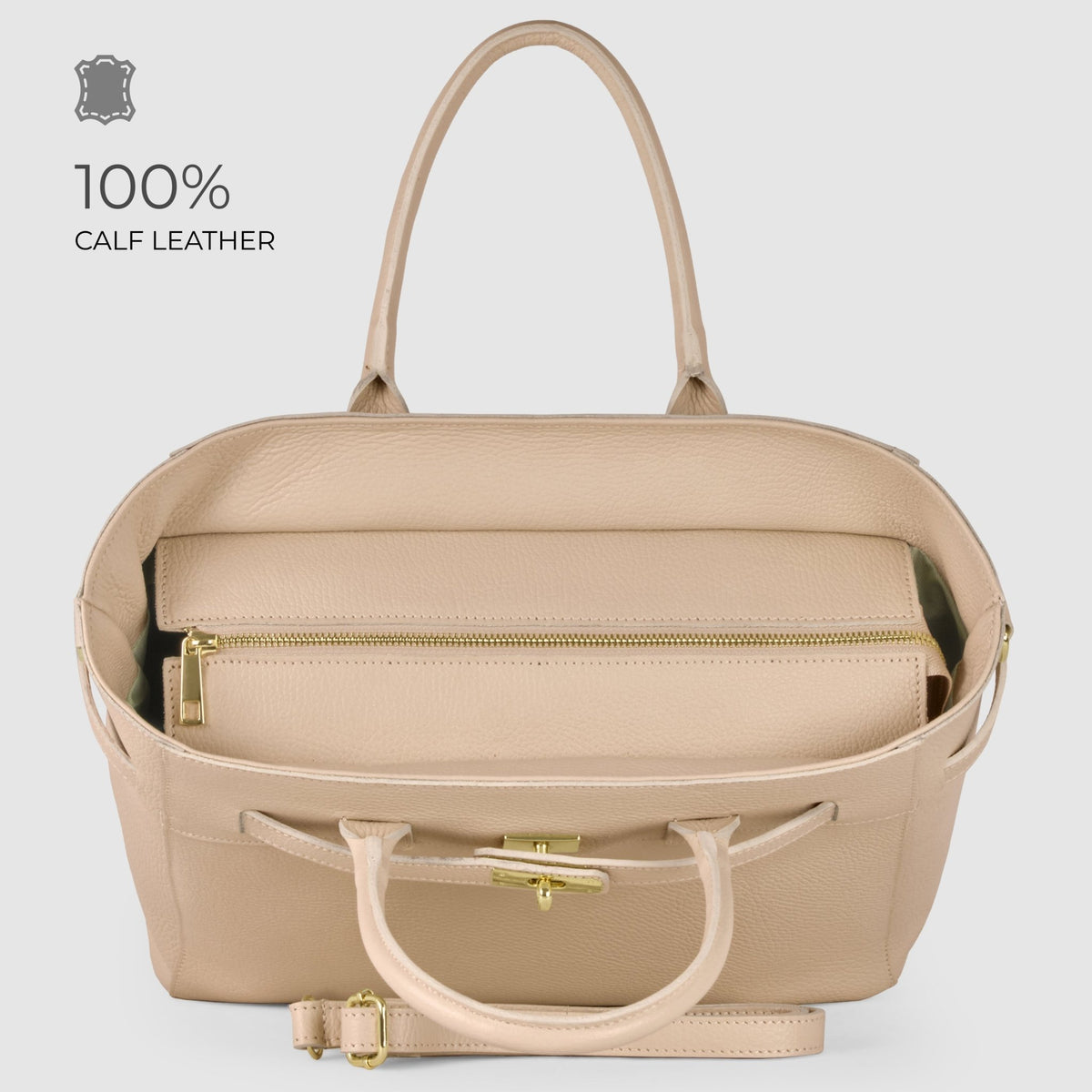Italian Full-Grain Leather Top-Handle Bag | Cesena - Che Cose Belle