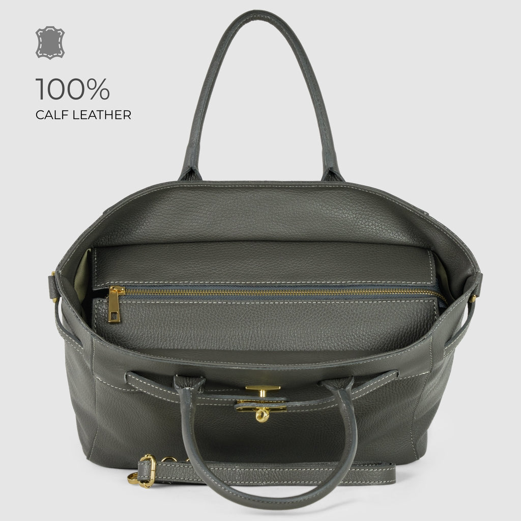 Italian Full-Grain Leather Top-Handle Bag | Cesena - Che Cose Belle