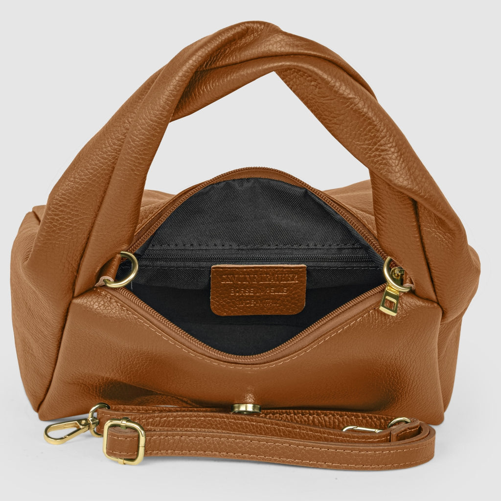 Italian Full-Grain Leather Top-Handle Bag | Perugia - Che Cose Belle