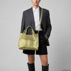 Italian Genuine Basketweave-Embossed Metallic Suede Top-Handle Bag | Imperia - Che Cose Belle
