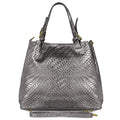 Italian Genuine Basketweave-Embossed Metallic Suede Top-Handle Bag | Imperia - Che Cose Belle