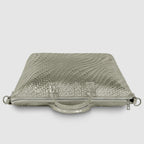 Italian Genuine Basketweave-Embossed Metallic Suede Top-Handle Bag | Treviso - Che Cose Belle