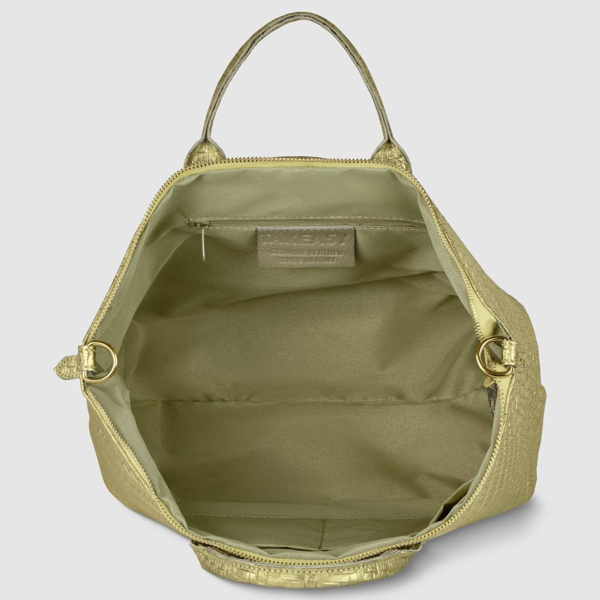 Italian Genuine Basketweave-Embossed Metallic Suede Top-Handle Bag | Treviso - Che Cose Belle