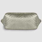 Italian Genuine Basketweave-Embossed Metallic Suede Top-Handle Bag | Treviso - Che Cose Belle