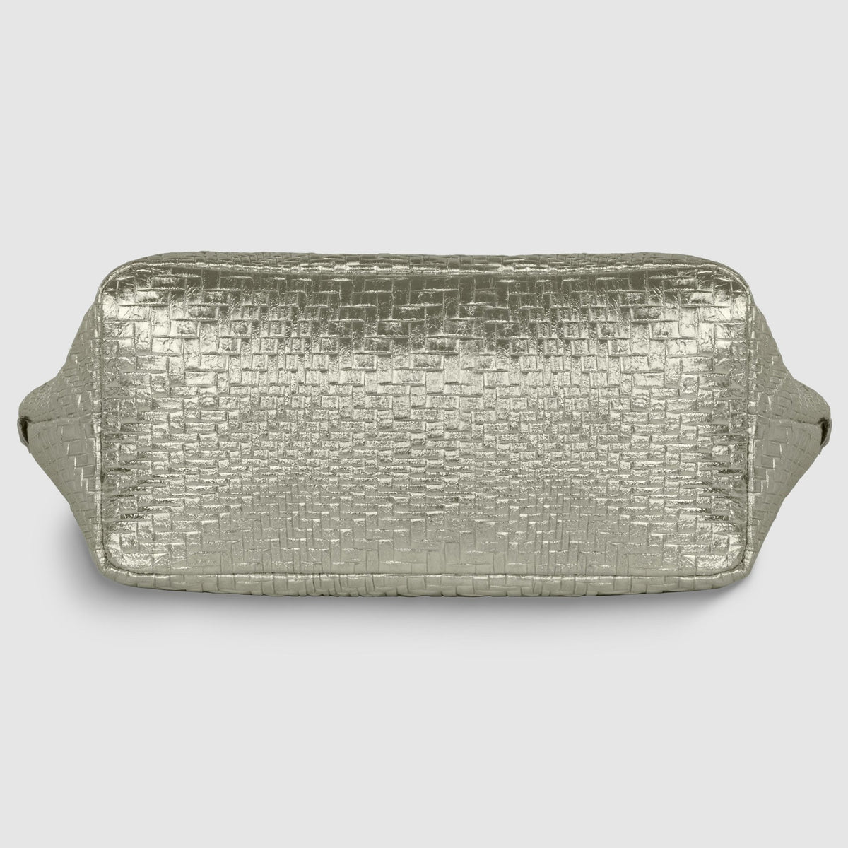 Italian Genuine Basketweave-Embossed Metallic Suede Top-Handle Bag | Treviso - Che Cose Belle