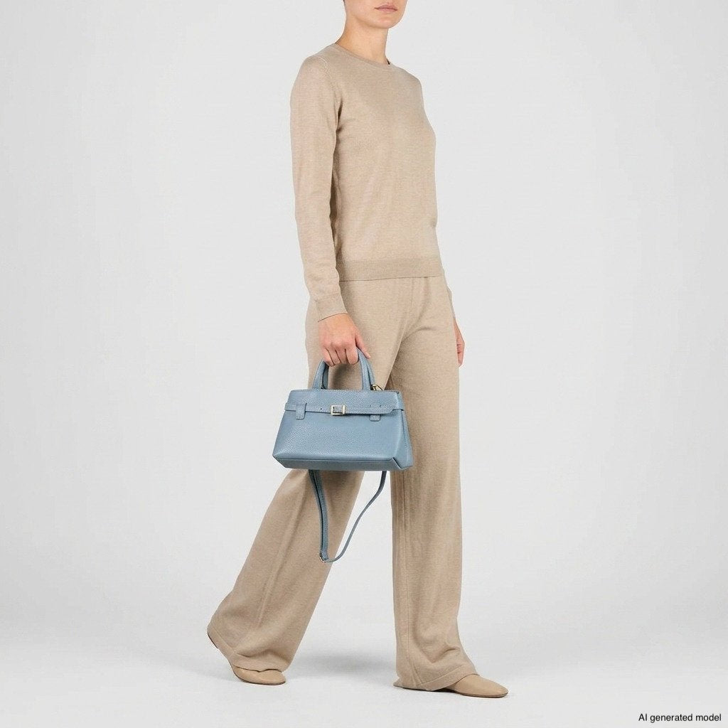 Italian Genuine Calf Leather Top-Handle Bag 252352 - Che Cose Belle