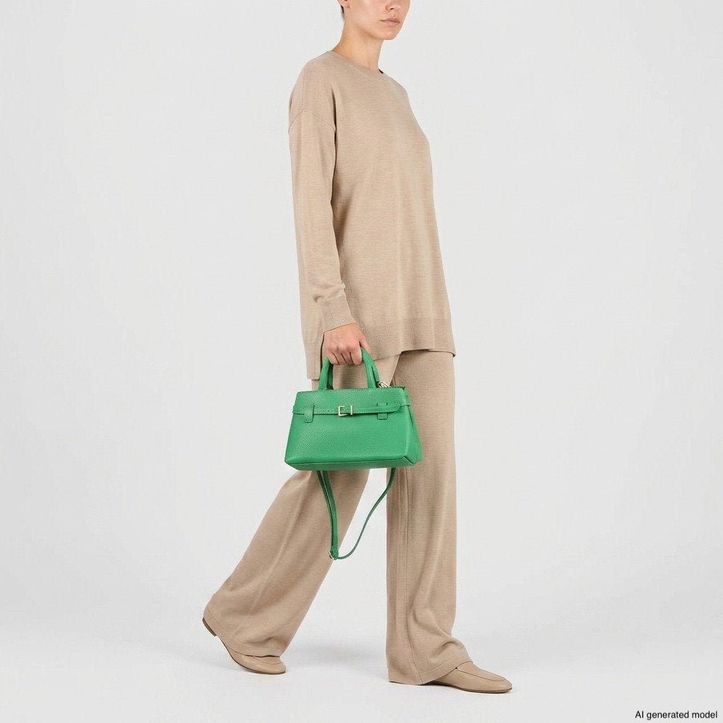 Italian Genuine Calf Leather Top-Handle Bag 252352 - Che Cose Belle